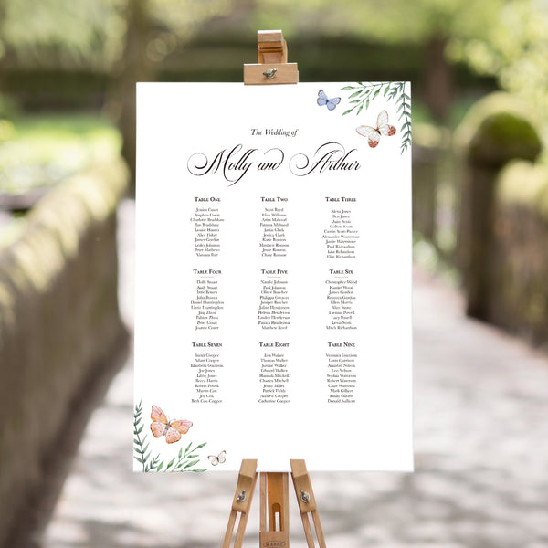 Butterfly Bliss Table Plan
